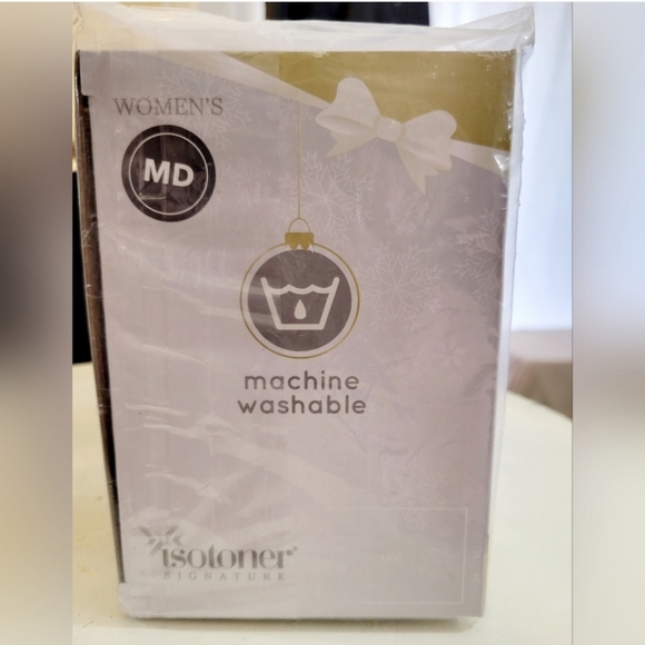 Women's Plaid Hoodback Clog Slippers Isotoner's ✨️size MED Red White and Blue - Picture 7 of 8